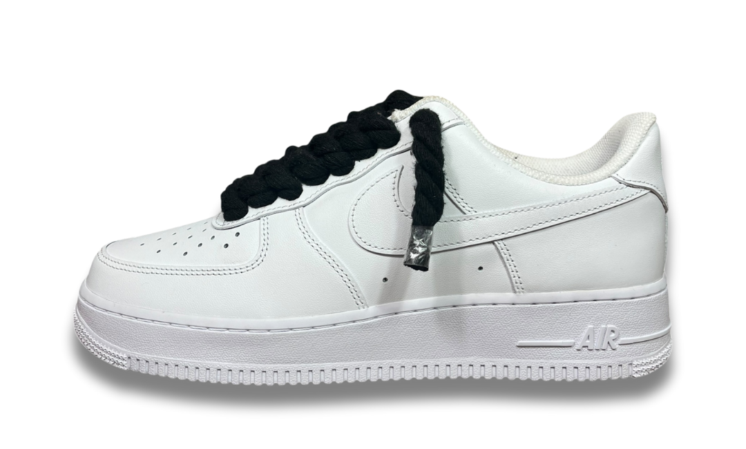 Nike Air Force 1 White Rope Laces Black