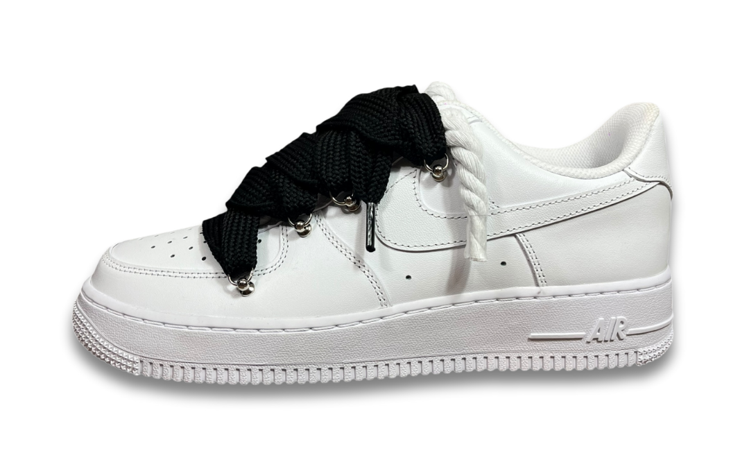 Nike Air Force 1 White Double Rope Laces White/Black