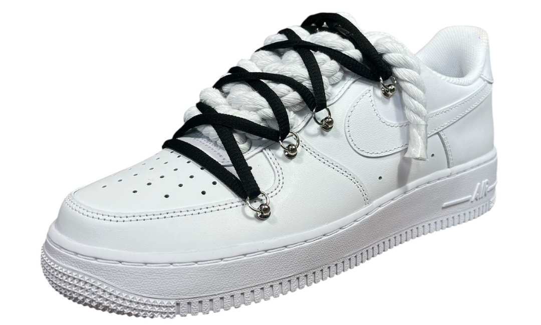 Nike Air Force 1 White Double Rope Laces White/Black