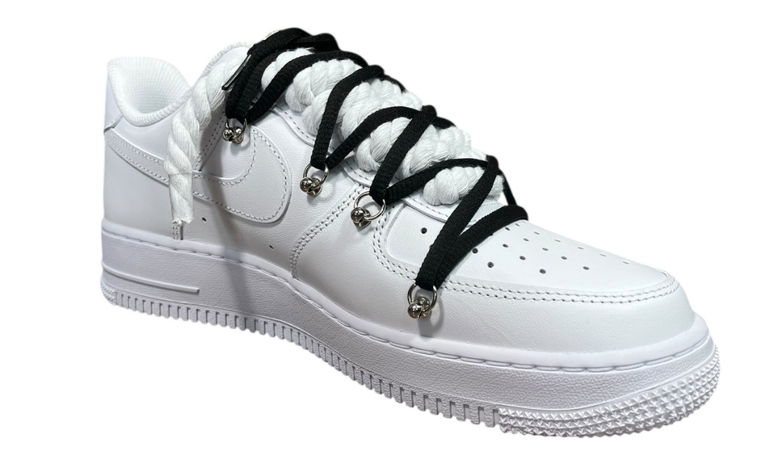 Nike Air Force 1 White Double Rope Laces White/Black