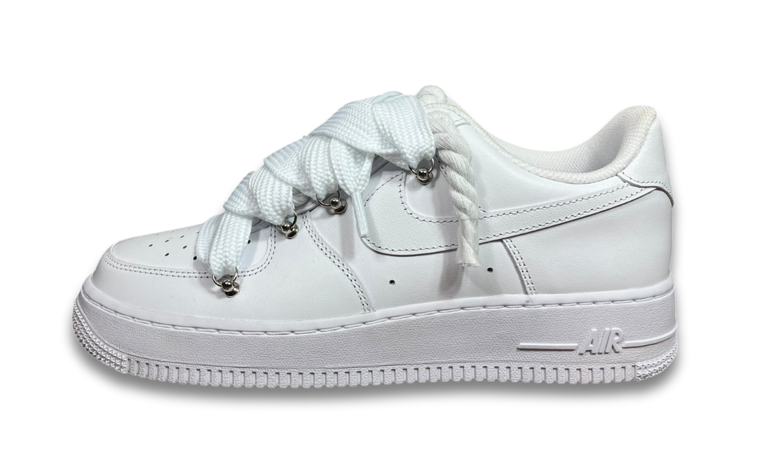 Nike Air Force 1 White Double Rope Laces White/White
