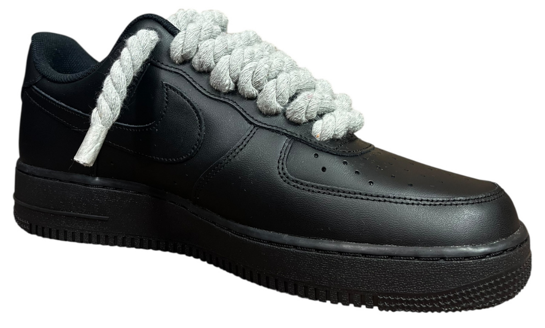 Nike Air Force 1 Black Rope Laces Grey