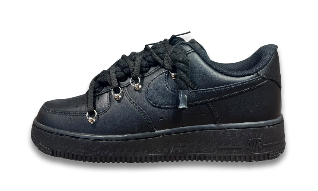 Nike Air Force 1 Black Double Rope Laces Black/Black