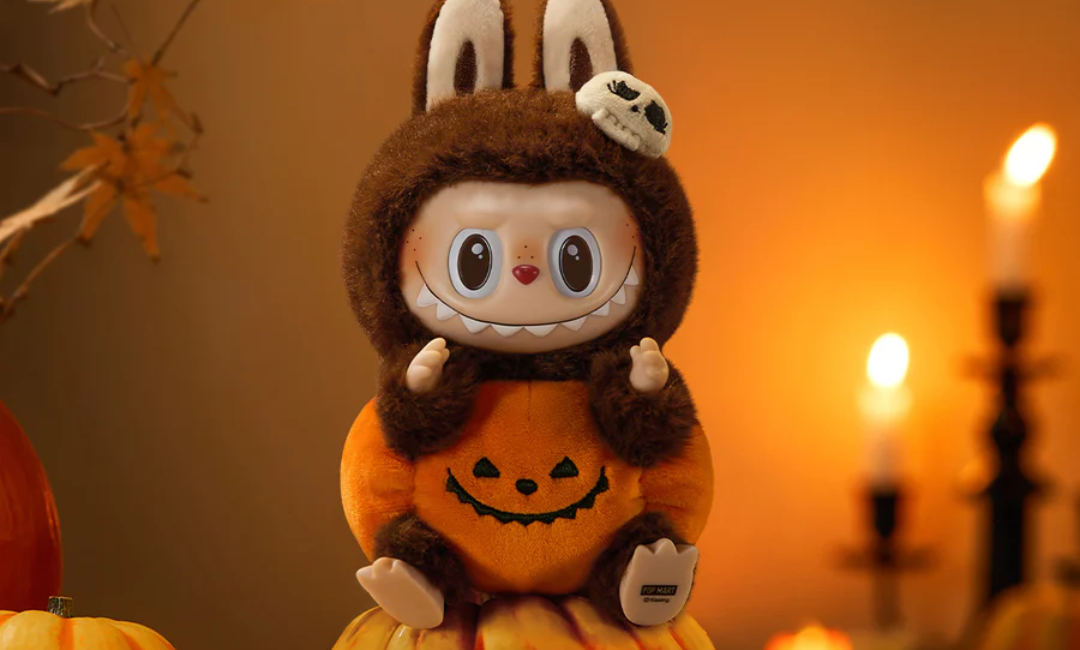 Pop Mart Labubu Happy Halloween Party Series-Sitting Pumpkin Vinyl Brelok