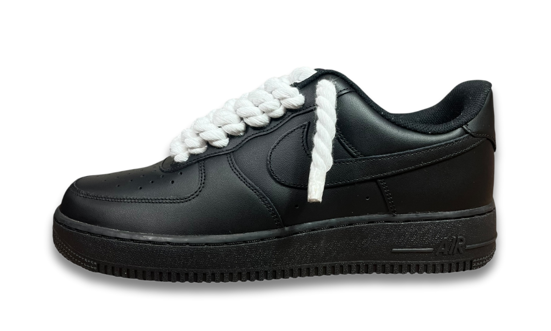 Nike Air Force 1 Black Rope Laces White
