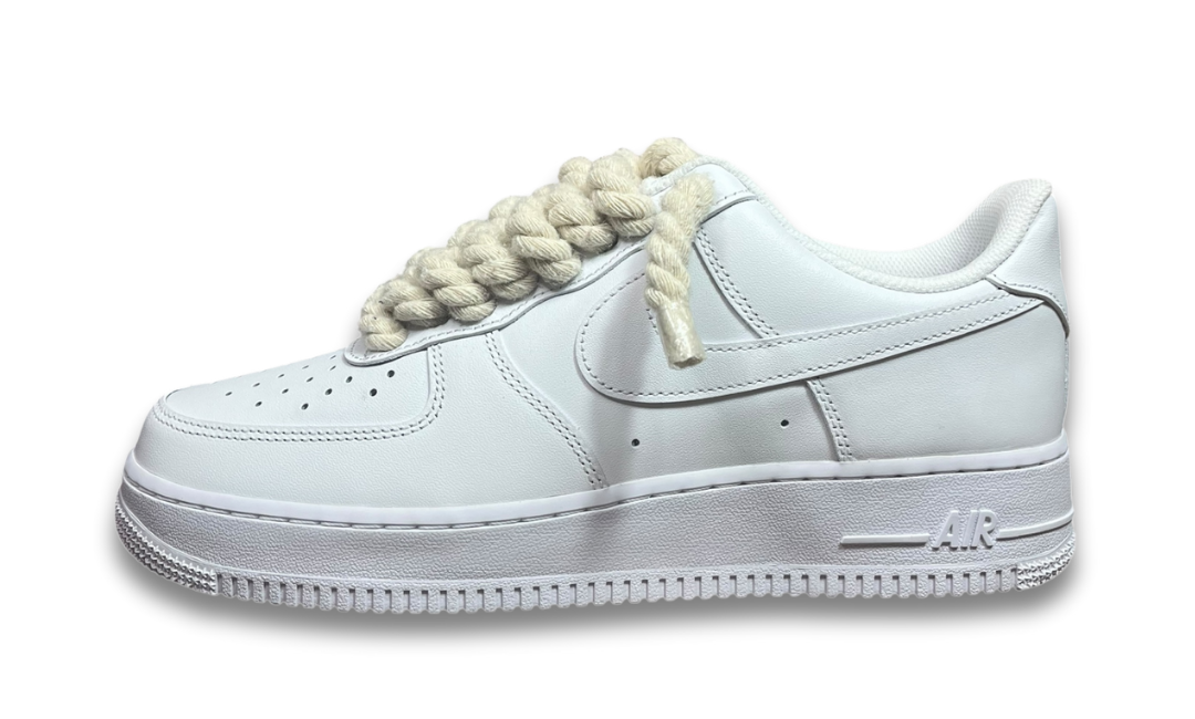 Nike Air Force 1 White Rope Laces Beige