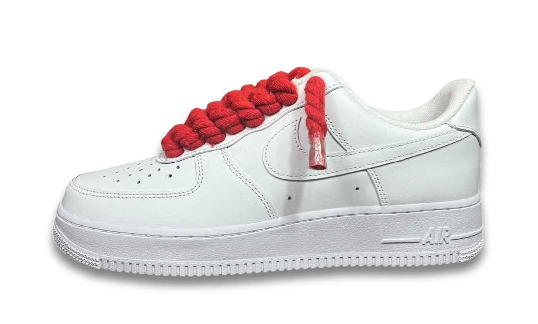 Nike Air Force 1 White Rope Laces Red