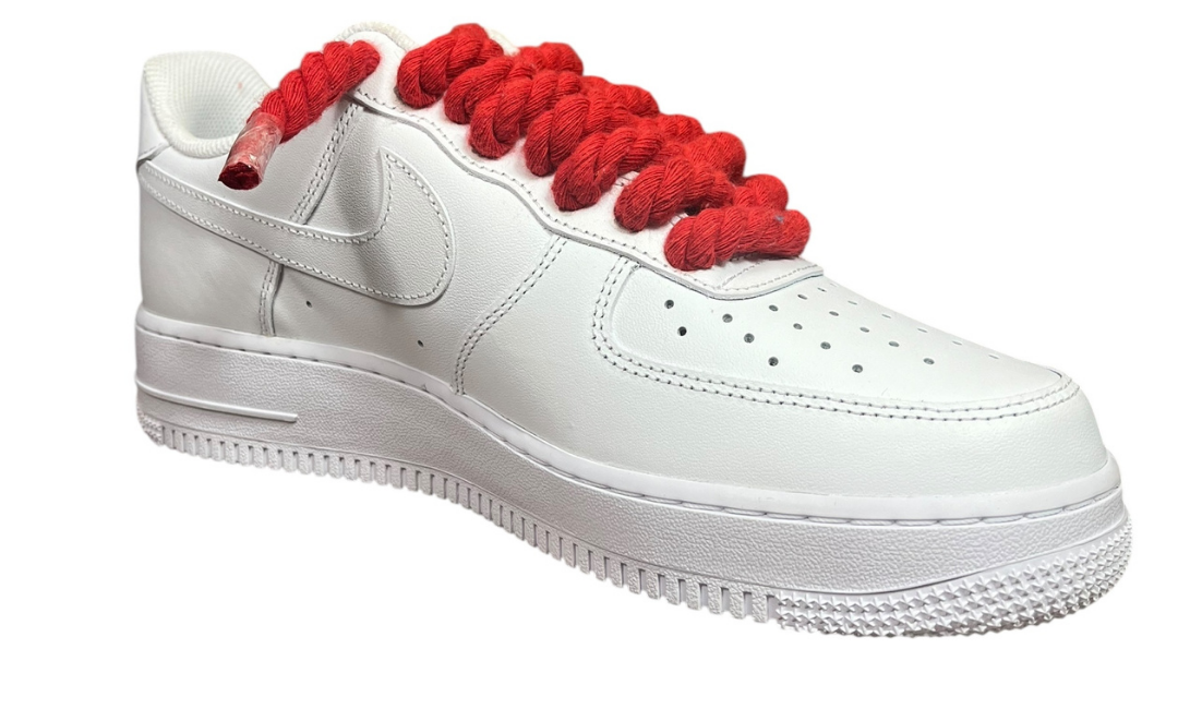 Nike Air Force 1 White Rope Laces Red