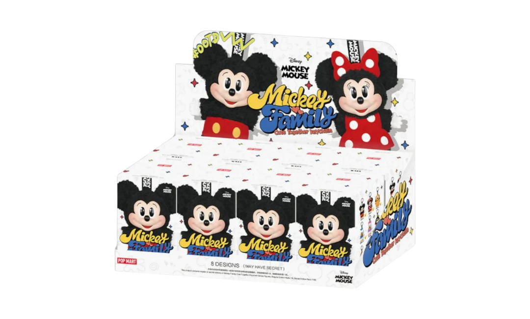 Pop Mart Disney Mickey Family Together Series Plush Keychain Sealed Case (Zestaw 8 szt.)