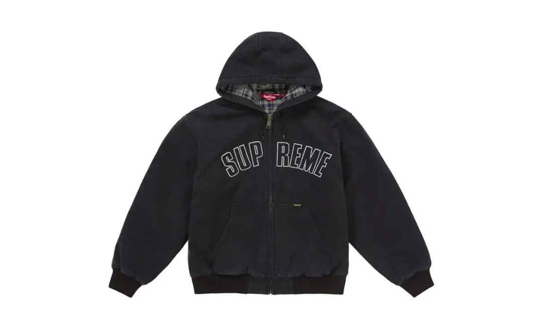 Supreme Reflective Arc Hooded Work Jacket Black