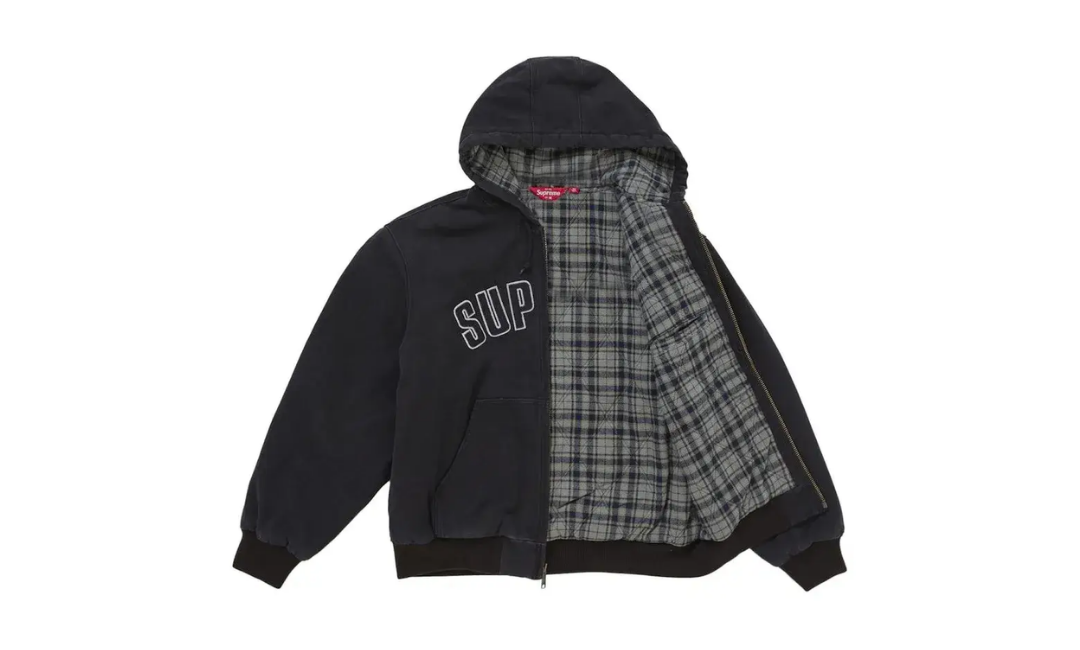 Supreme Reflective Arc Hooded Work Jacket Black