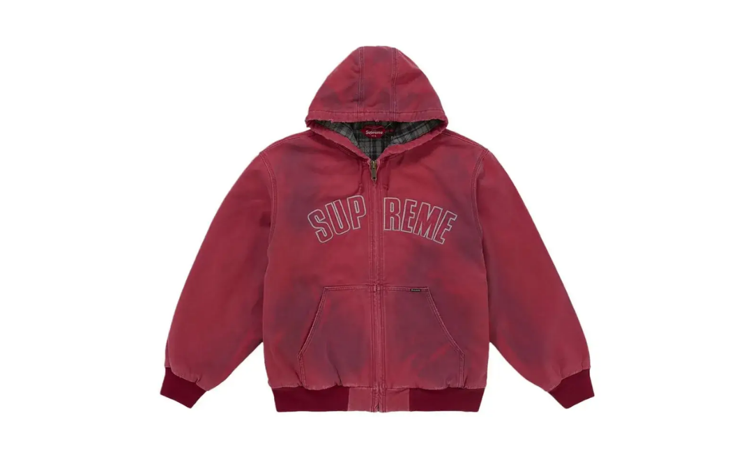 Supreme Reflective Arc Hooded Work Jacket Red