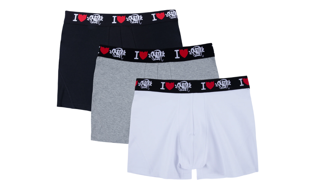 Syna World Central Cee 3PACK Boxerki I Love Syna Black White Grey