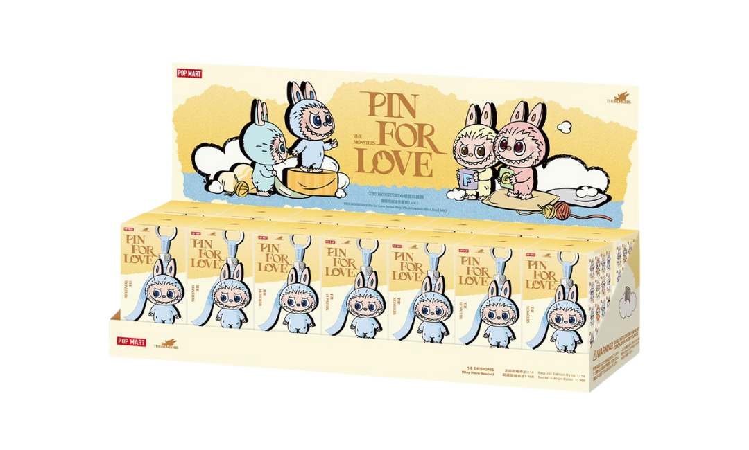 Pop Mart Labubu The Monster Pin for Love (A-M) Brelok Blind Box (Zestaw 14 szt.)