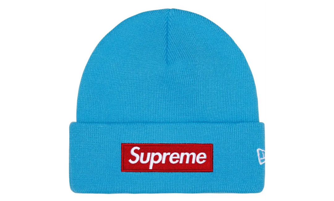 Supreme New Era Box Logo Beanie Cyan (FW25)