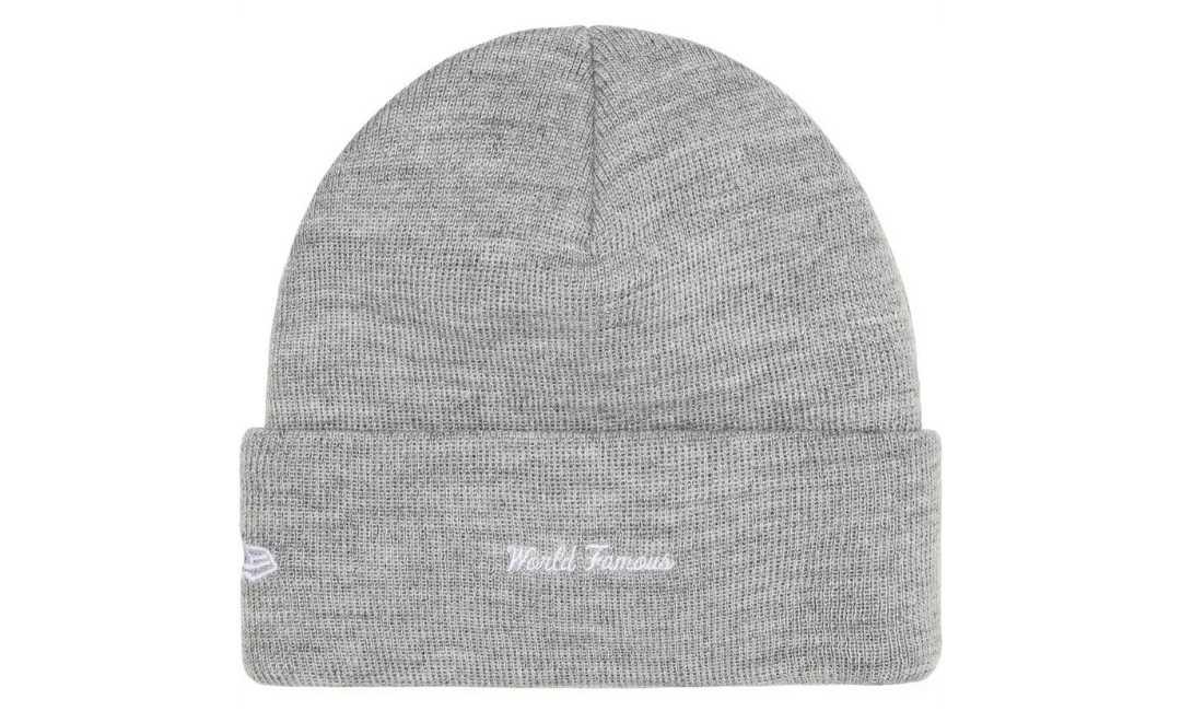 Supreme New Era Box Logo Beanie Heather Grey (FW25)