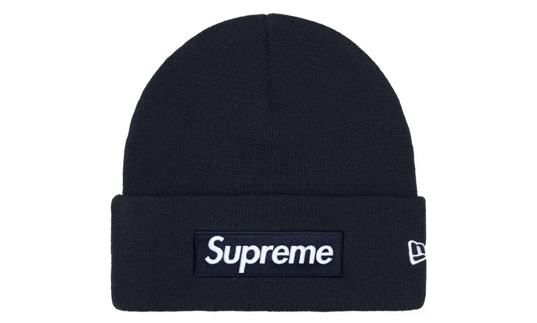 Supreme New Era Box Logo Beanie Navy (FW25)