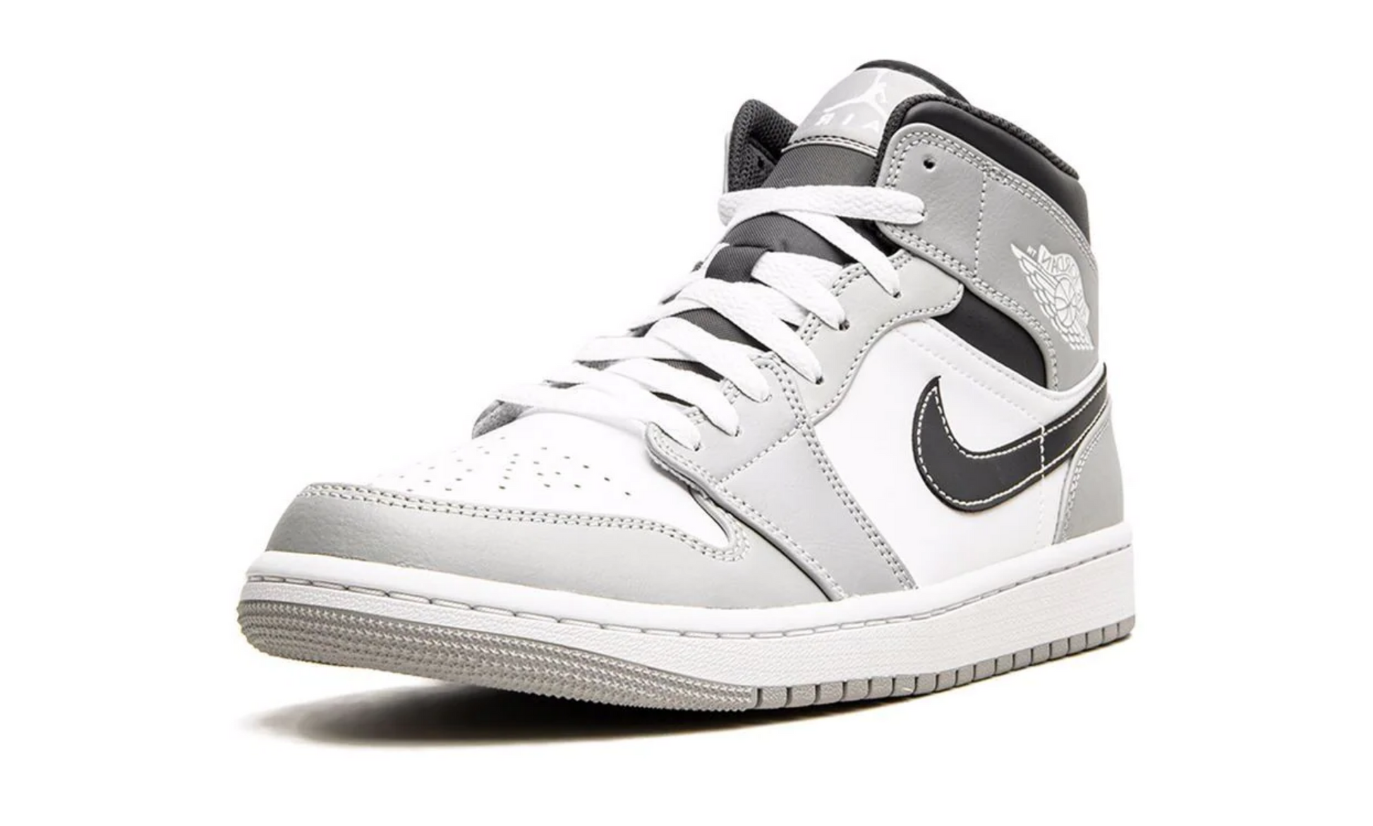 Basket Montantes En Cuir Air Jordan 1 Mid Light Smoke Grey