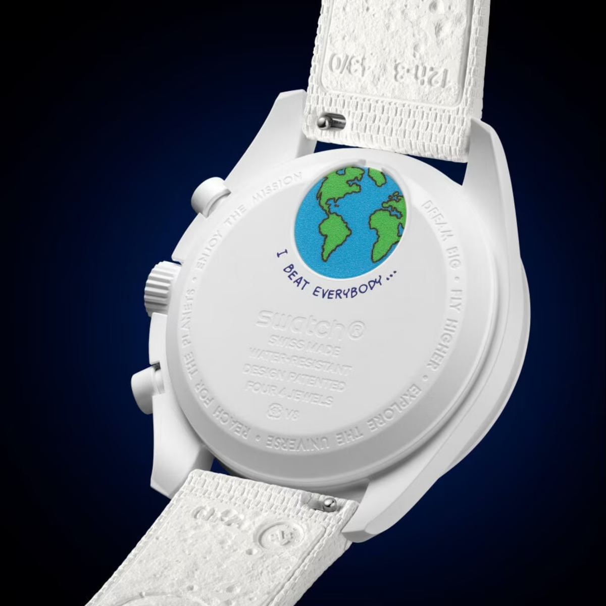 Swatch x Omega Bioceramic Moonswatch Mission To Earthphase Moonshine Gold White