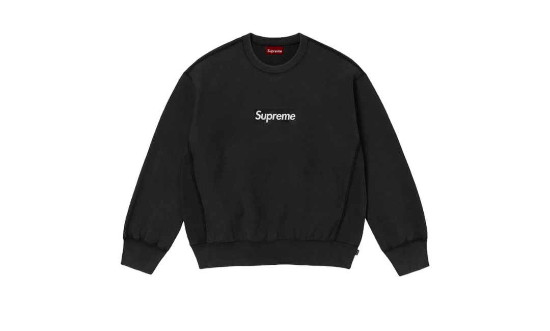 Supreme Washed Box Logo Crewneck Black SS25