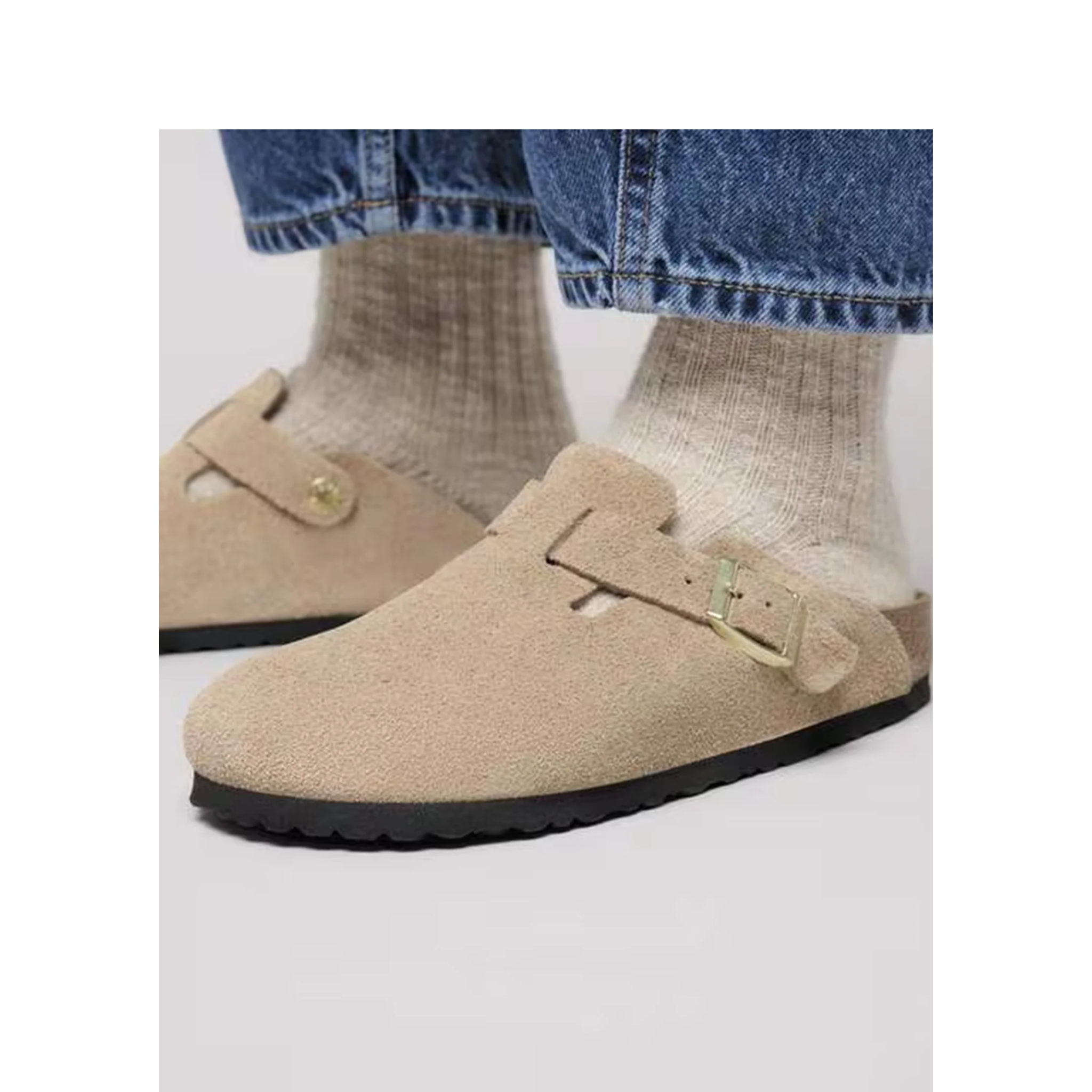 Birkenstock Boston Suede Leather Sandcastle - 1030855 / 10308