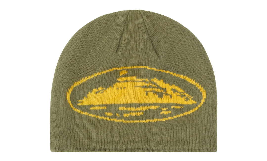 Corteiz Alcatraz Beanie Khaki Green Yellow