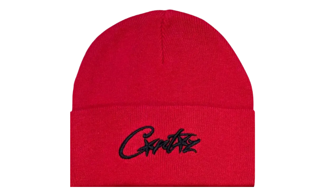 Corteiz Allstarz Folded Beanie Red Black