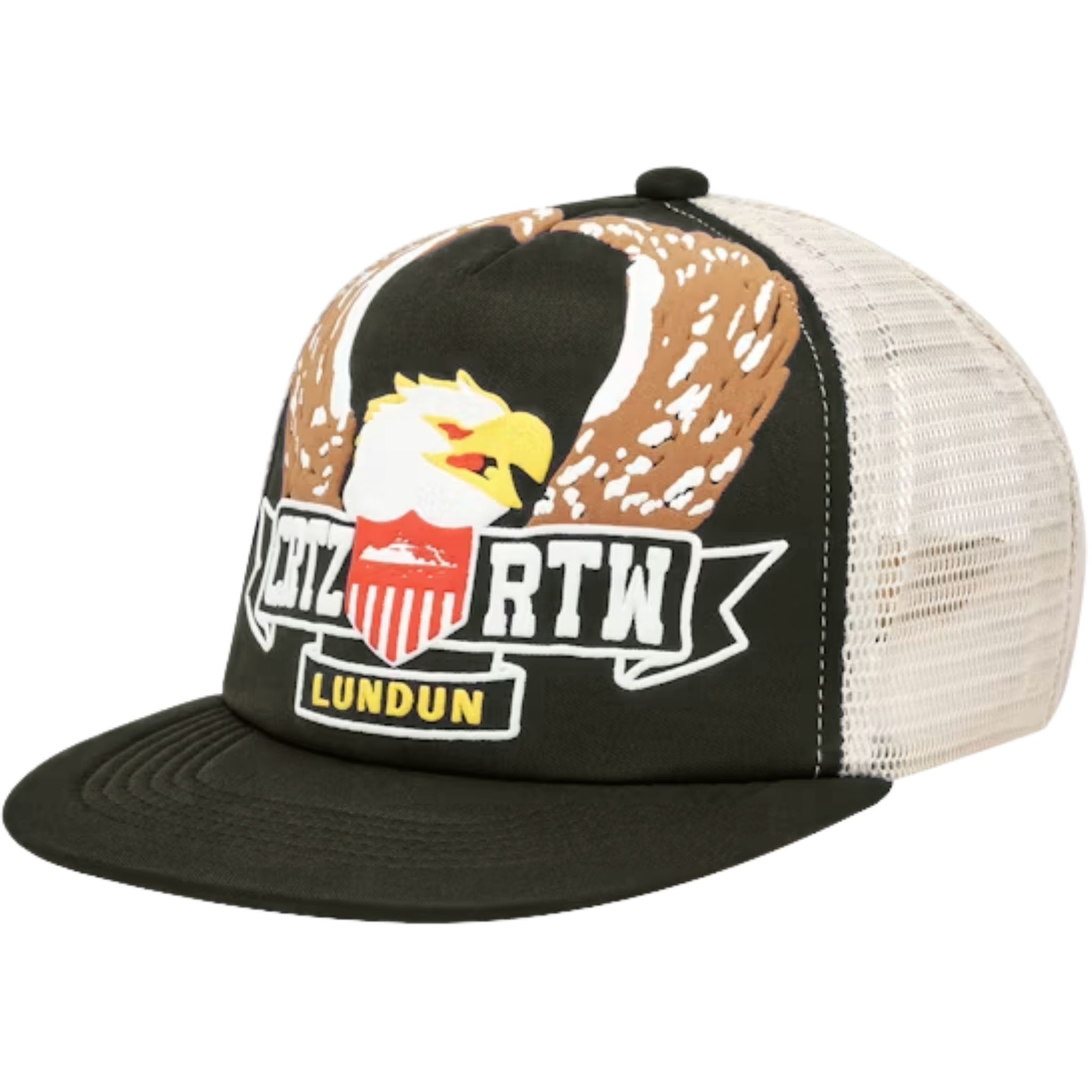 Corteiz Eagle Trucker Hat - Black