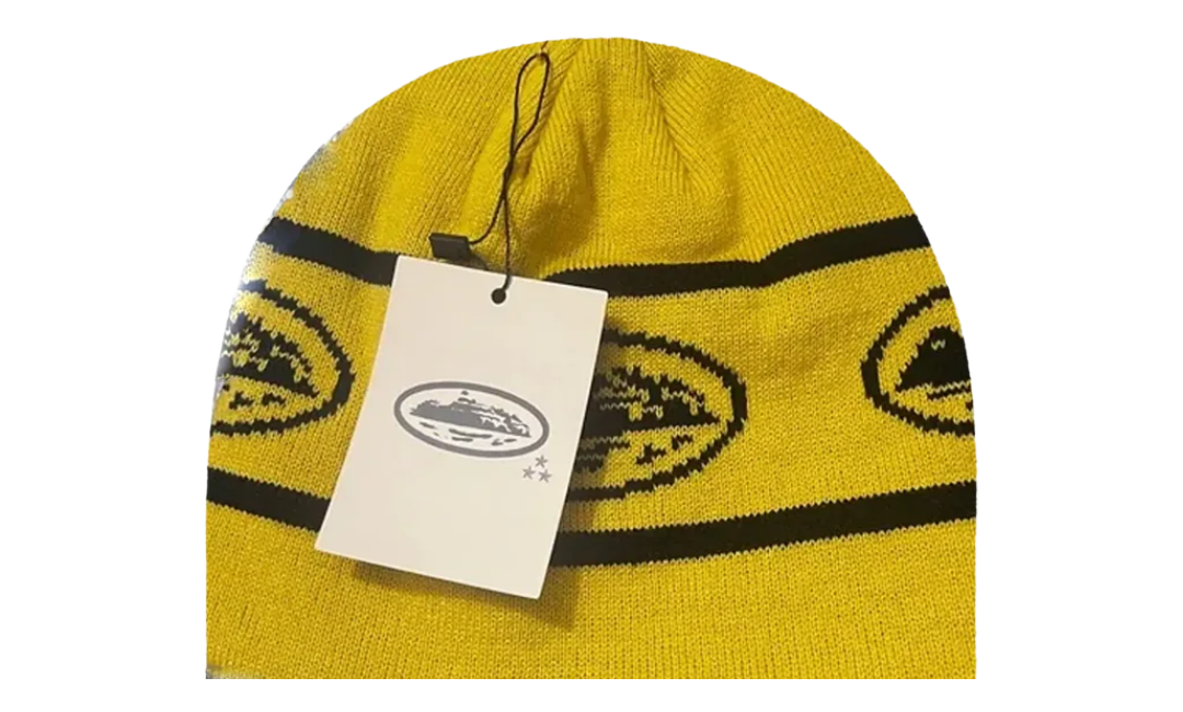 Corteiz Repeat Alcatraz Beanie Yellow Black