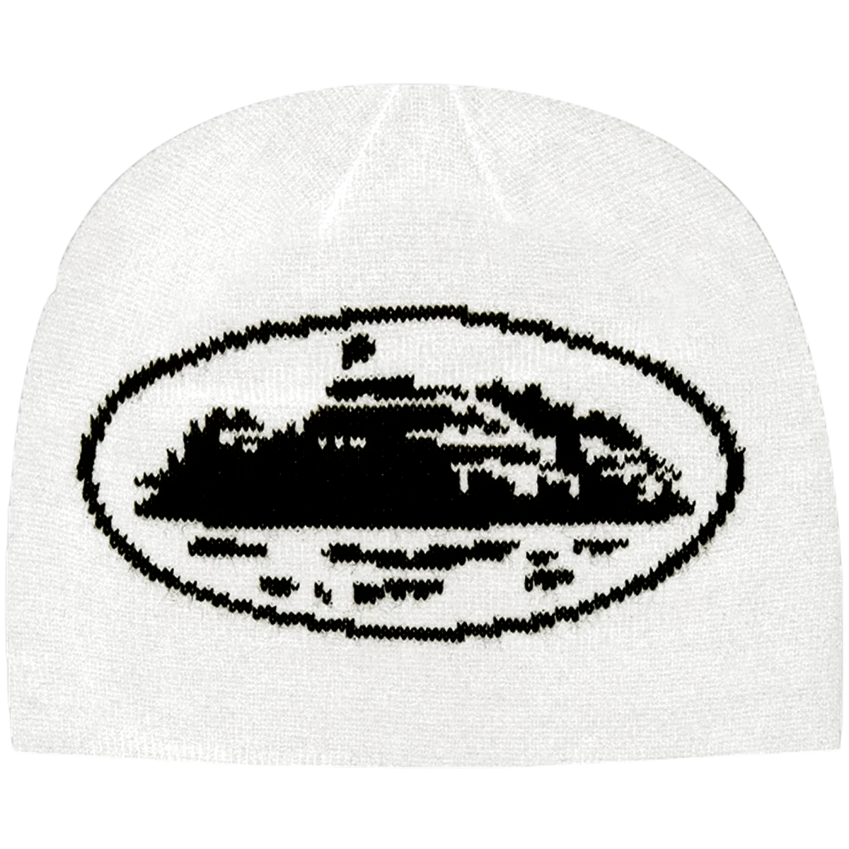 Corteiz Alcatraz Beanie White