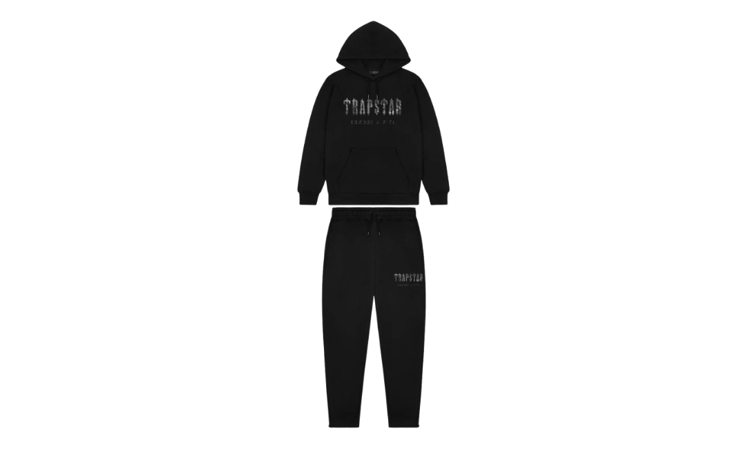 Trapstar Decoded Camo Hooded Tracksuit Blackout Edition