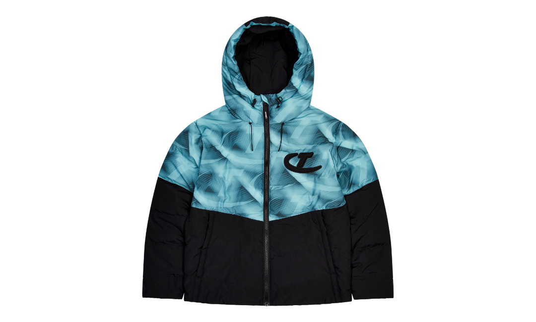 Trapstar Irongate Hooded Sleeve Puffer Black Blue