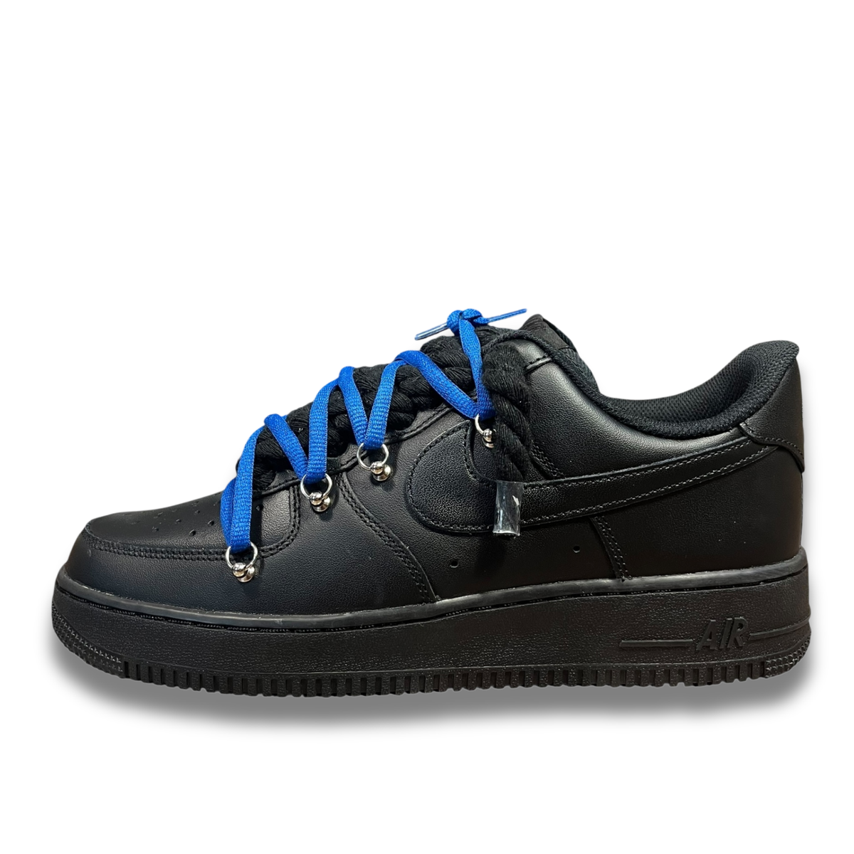 Nike Air Force 1 Black Double Rope Laces Black/Navy