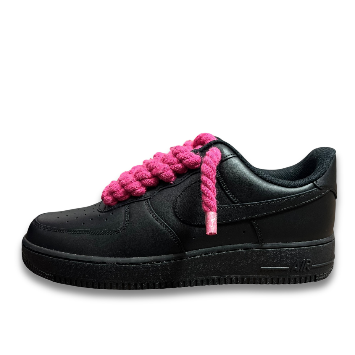 Nike Air Force 1 Black Rope Laces Deep Pink
