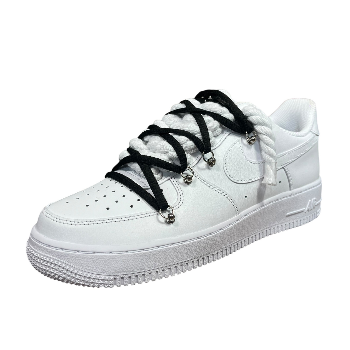 Nike Air Force 1 White Double Rope Laces White/Black