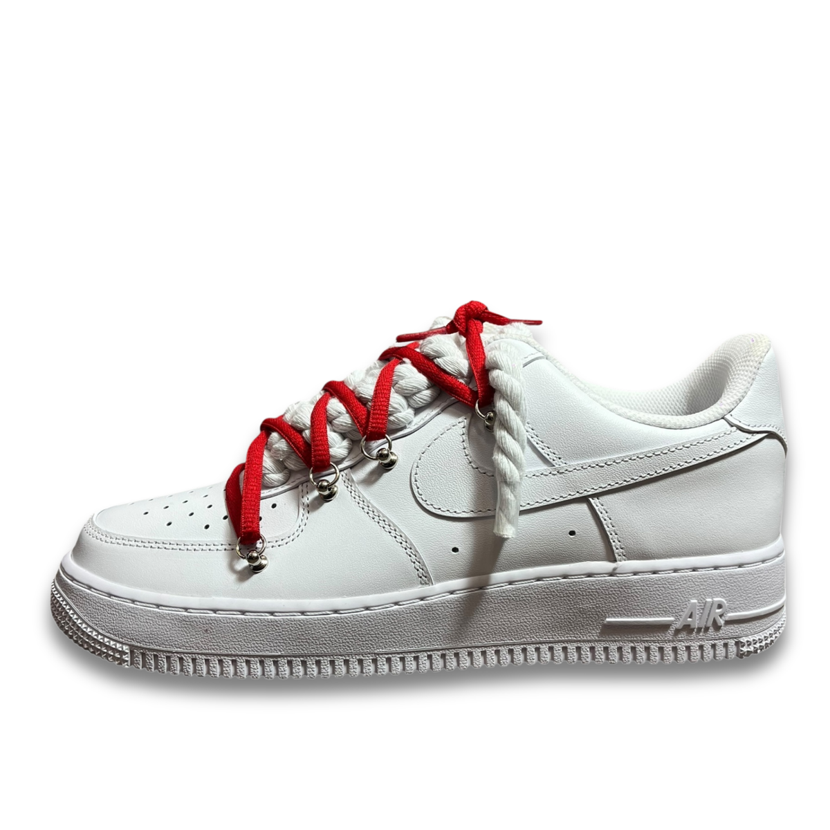 Nike Air Force 1 White Double Rope Laces White/Red