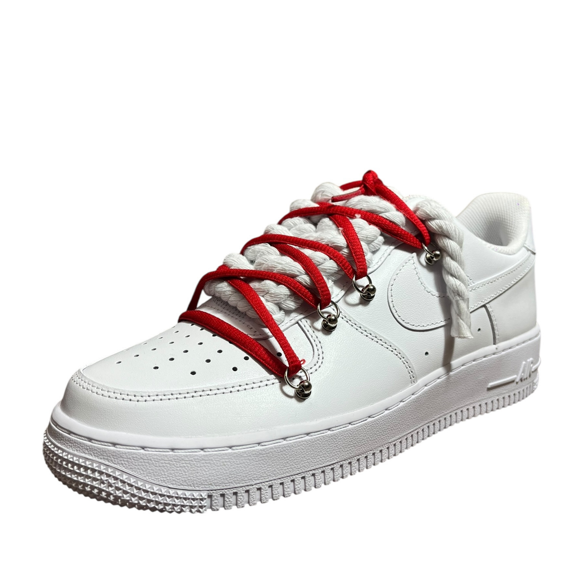 Nike Air Force 1 White Double Rope Laces White/Red