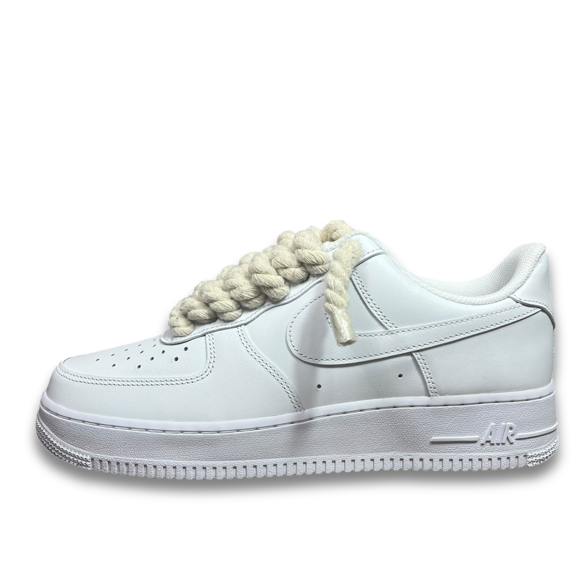 Nike Air Force 1 White Rope Laces Beige