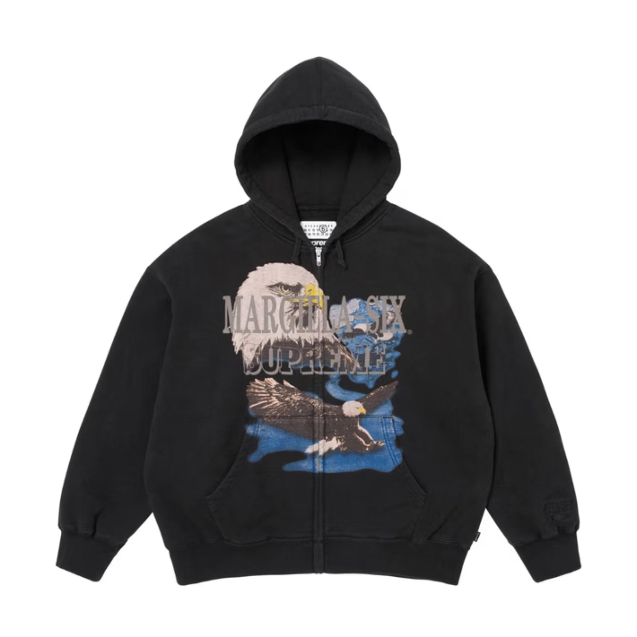 Supreme MM6 Maison Margiela Eagle Zip Up Hooded Sweatshirt Black