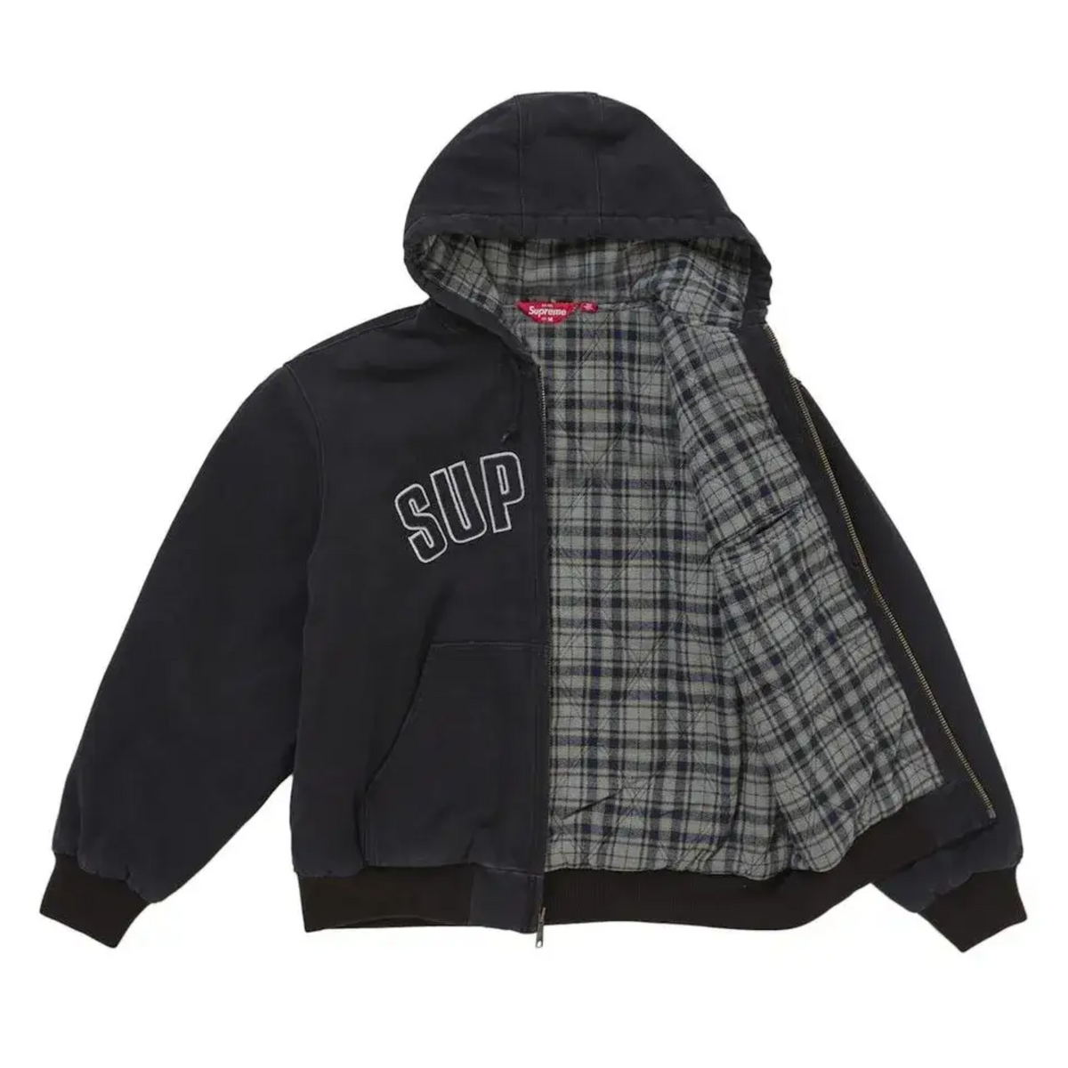 Supreme Reflective Arc Hooded Work Jacket Black