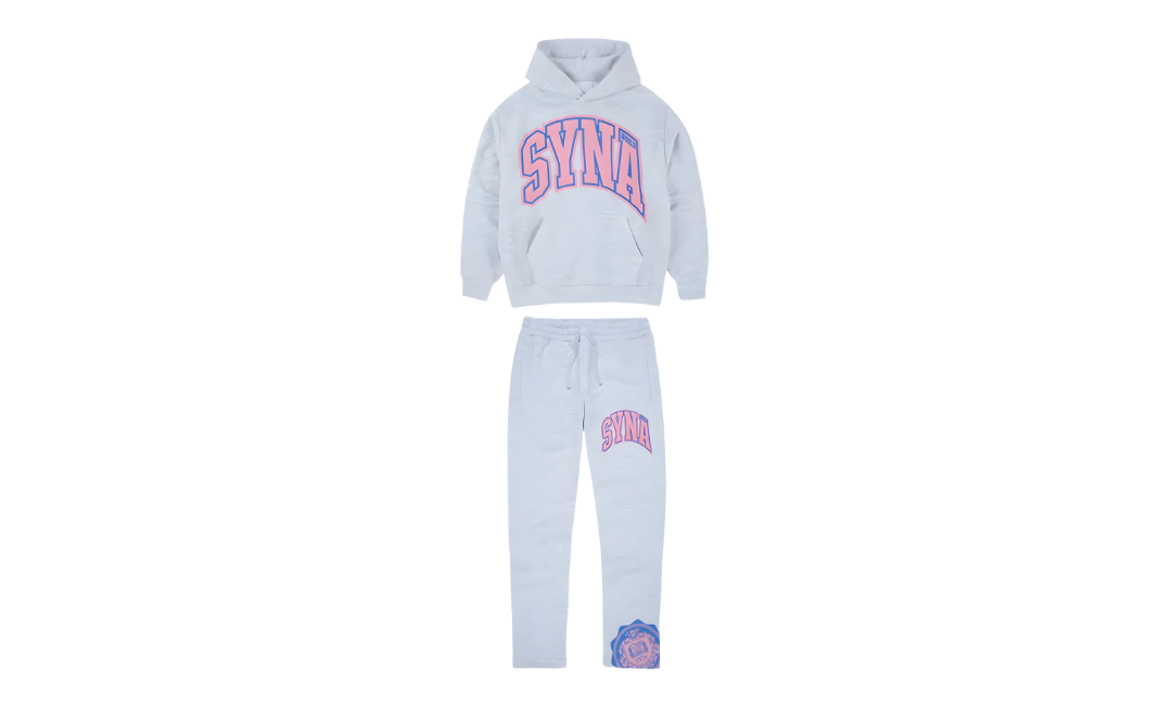 Syna World Central Cee College Tracksuit Grey Pink