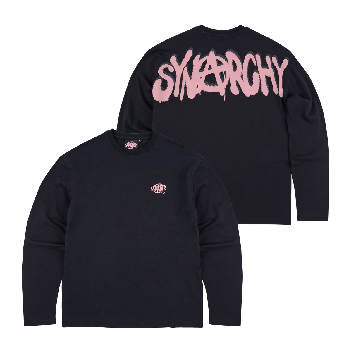 SynaWorld x Central Cee Synarchy Double Long Sleeve Tee - Black/Rose Gold